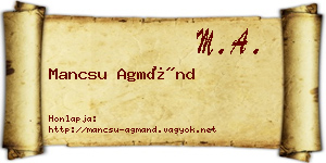 Mancsu Agmánd névjegykártya